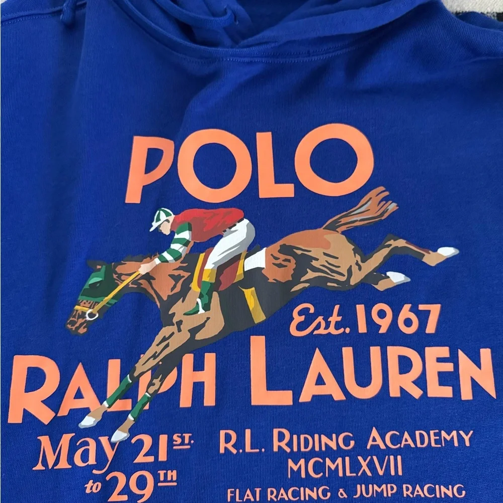 Polo Ralph Lauren Riding Academy Invitational Royal Blue/Orange Pullover Hoodie